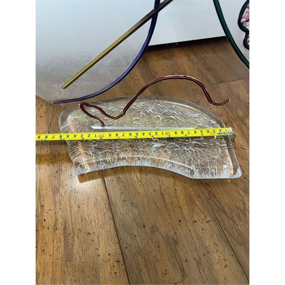 Signed Vintage crackled Abstract Acrylic Sculpture - Picture 7 of 12